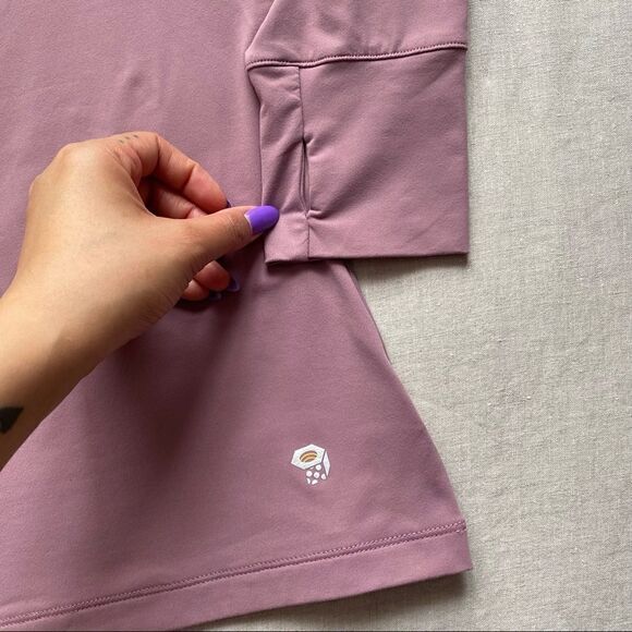 NWOT Mountain Hardwear Lons Sleeve Square Neck Top - Mauve Size L - Picture 4 of 8
